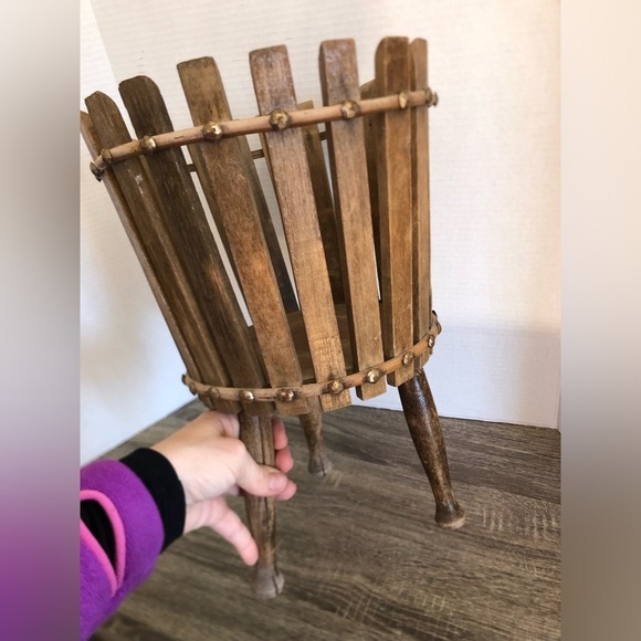 Vintage Primitive Wooden Planter Stand - Picture 10 of 10